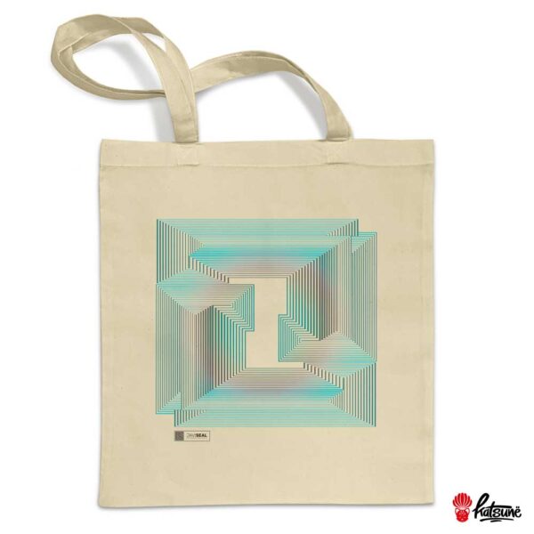 tote bag natural con diseño lineal de javi seal